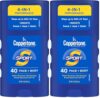 Coppertone Sport Sunscreen Stick SPF 40, Stick Sunscreen for Face and Body, Water Resistant, Travel Size, 1.5 Ounce (Pack of 2)