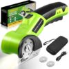 Cordless Electric Scissors, 4V Rechargeable Cardboard Cutter with 2600mAh Battery, Safety Lock, LED Light, 2 Blades, Electric Box Cutter for Cardboard, Fabric, Plastic, Leather, Cloth, DIY Crafts