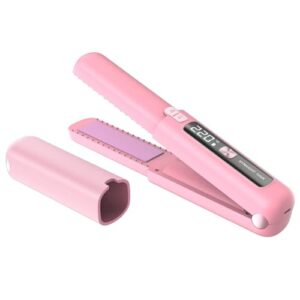 Cordless Hair Straightener and Curler 2 in 1, Mini, Lightweight and Small,USB Rechargeable with 4500mAh Battery, 10s Fast Heating, Portable Ceramic Flat Iron for Travel