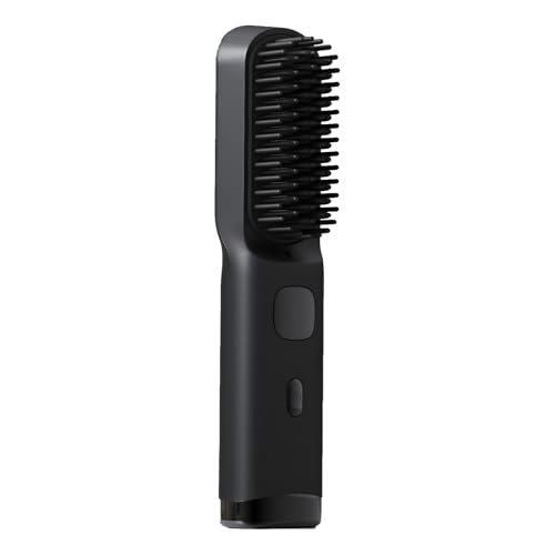 Cordless Hair Straightener Brush, Portable and Rechargeable, 4000mAh Battery, Fast Heating, 4 Temp Settings from 140-200 C and 284-392 F, Negative Ions, Travel Friendly Straightening Comb