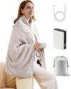 Cordless Heated Blanket with Rechargeable Battery Pack, Wearable Throw