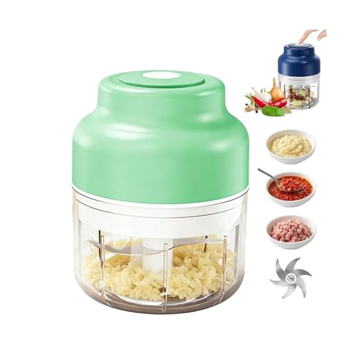 Cordless Mini Food Chopper – USB Rechargeable, Stainless Steel Blades for Vegetables, Meat, Garlic, Onion, Ginger, Chili, Nuts, and Fruits; Compact Design for Kitchen, Camping, and RV