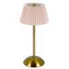 Cordless Table Lamp Rechargeable Metal Desk Lamp for Bedroom Study (Pink) (F)
