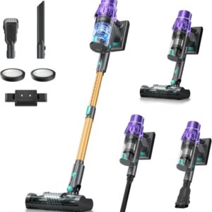 Cordless Vacuum Cleaner, 560W/50KPA/70Mins Vacuum Cleaners for Home with Auto Dust Detection/LED Touch Display, Stick Vacuum Cordless Rechargeable, Pet Vacuum for Pet Hair,Hardwood Floor,Carpet