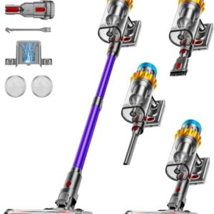 Cordless Vacuum Cleaner, 650W 55KPA 75Min Powerful Vacuum Cleaners for Home, Self-Standing Stick Vacuum Cordless Rechargeable/ Anti-Tangle/OLED Screen/1.8L Cup for Home Pet Hair/Carpet/Hardwood Floor