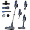 Cordless Vacuum Cleaner:65KPA 65Mins Strong Suction Stick Vacuum, Anti-Tangle Self-Standing Cordless Vacuum with Touch Screen LED Display, Detachable Battery Vacuum Cleaner for Home/Pet Hair/Carpet