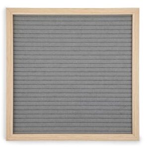 Core Home Felt Letter Board with Vintage Frame and Stand - Includes 128 Letters, Numbers, and Symbols - 12" x 12" - Grey