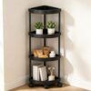 Corner Storage Cart with Wheels, Space Saving Organizer Shelf for Bathroom, Bedroom, Living Room, Kitchen, Small Spaces, Rolling Storage Solution