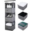 Corodo 6-Shelf Hanging Closet Organizer, Dark Gray