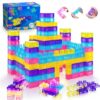 Cosaway 56PCS Gummy Blocks for Toddlers 3+ Years Old, Squishy Soft Bloc Stacking Toy Sets, Early Learning Toys for Boys and Girls Gifts 3 4 5 Years
