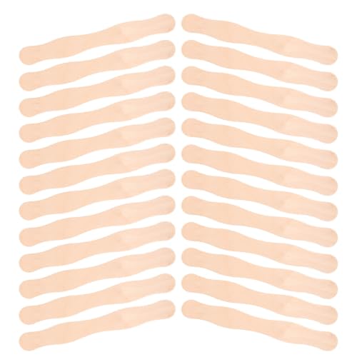 COSMOBETTY 80pcs Wave Shape Wood Craft Sticks for Epoxy and Paint Mixing, Smooth Unfinished Wooden Sticks Enhanced Friction for Home DIY Wood Projects and Scrapbook Craft Assembly