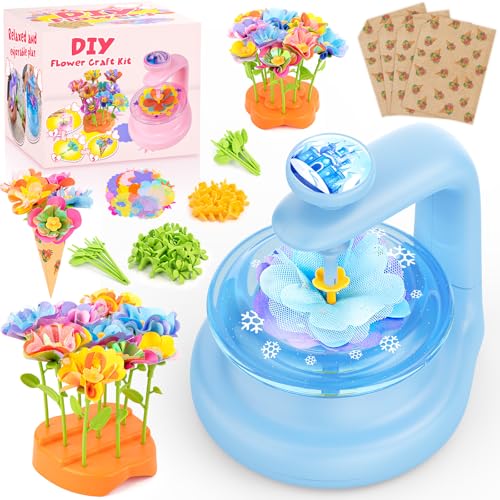cosone Fabric Flower Bouquets Toys, Arts and Crafts Kits for Kids Age 3-12, Easter Basket Stuffers, Ideal Gifts for Preschool Girls, Educational Handmade Frozen Toy for Girls Ages 3 4 5 6 7 8 9