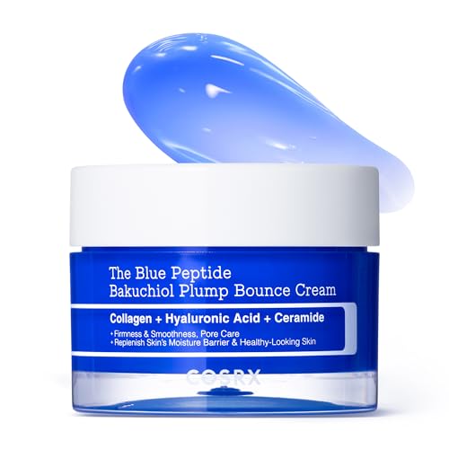 COSRX The Blue Copper Peptide Bakuchiol Cream, GHK-Cu, 5 Multi Peptide Anti-Aging Cream for Face & Body, Lightweight Moisturizer for Plumping Hydration and Skin Elasticity, Korean Skincare, 1.76 oz.