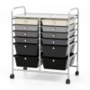 COSTWAY 12-Drawer Rolling Storage Cart, Moveable Art Craft Organizer