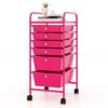 COSTWAY 6-Drawer Rolling Storage Cart, Art Craft Tools Organizer on Wheels