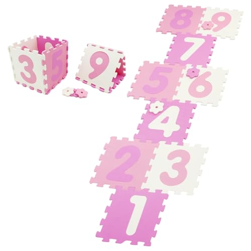 Costzon Kids Foam Puzzle Floor Mat, 9 Tiles Baby Comfortable Tummy Time Mat with Numbers, Non-Slip & Waterproof Interlocking Foam Tiles Play Mat for Toddler Playroom, Kindergarten or Nursery