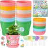 Cosweet 36 Pack Durable Resin Garden Pot Craft Kit for Kids