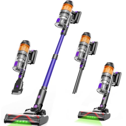 COTIAR Cordless Vacuum Cleaner,Vacuum Cleaners for Home,550W 45KPa 65Mins Powerful Stick Vacuum with Green Light, Wireless Vacumm, Rechargeable Vacuum for Pet Hair/Carpet/Hardwood Floor