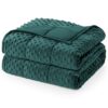 Cottonblue Minky Dot Weighted Blanket for Adults, Dark Green, 60x80 Inch, 15 lbs, Premium Glass Beads, Even Weight Distribution