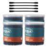 Cotton Swabs Spiral 800 Count, Spiral&Round Double Tips Cotton Swabs, Cotton Buds with Paper Stick for Cleaning, Makeup, Ear, Black, 4 Boxes Pack