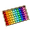 CoudarTitie Children Building Blocks Wooden Stacking Blocks Disc Blocks Cylindrical Blocks with Beech Wood and Acrylic Centers for Sorting Stacking and Display in Tray Box Suitable for Activities