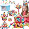 COUOMOXA Magnetic Toy Montessori for Kids: 3 4 5 6 7 8 9 10 11 12 Years Old Kids Building Sticks - Magnetic Creative Toy Age 3-12 Playroom Family - Christmas Birthday Gift for Boys Girls