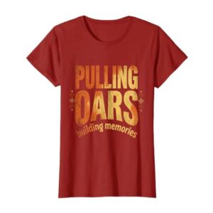 Cousins Rowing Pulling Oars Building Memories T-Shirt, Women, Cranberry Red, X-Large