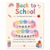 Covanlumci Back to School Separation Anxiety Gift, Mommy and Me Matching Pastel Heart Elastic Bracelet Set, Sentimental First Day of School Matching Jewelry with Decorative Greeting Card
