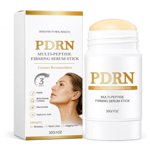 CovaskII PDRN Multi-Peptide Firming Serum Stick with Niacinamide and Hyaluronic Acid, Moisturizing Facial Balm for Wrinkles, Neck Lines and Dry Skin, Portable Skincare Stick, 1 Oz / 30 g