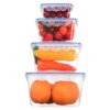 Cozary Food Storage Containers Set of 4 (2.7 L + 1.55 L + 0.8 L + 0.25 L) - Storage Box with Lid Kitchen, Meal Prep Boxes, Tupperware Set - BPA-Free, Microwave & Dishwasher Safe