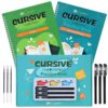 Cozodome Grooved Cursive Handwriting Workbook for Kids-Reusable Magic Practice Book with Disappearing Ink, Cursive calligraphy Kit, Cursive Copybook for Kids Ages 5-12, Handwriting Without Tears Teens