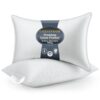 COZSINOOR Goose Down Feather Pillows Queen Size Set of 2 - Hotel Down Bed Pillow for Sleeping, Soft 600 TC Cotton Cover, Fluffy Support Surround Fill Down Alternative for Back, Stomach, Side Sleepers