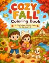Cozy Fall Coloring Book: 24 Cute Autumn Coloring Pages for Kids Ages 4–8 | Easy Kawaii Fall Adventures with Pumpkins, Leaves, Animals & Cozy Scenes