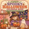 Cozy Spooky Halloween Coloring Book: Bold and Easy Coloring Pages for Adults and Teens