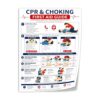 CPR and Choking First Aid Poster, Adult Child Infant Guide
