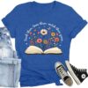 CQF Women Teacher Shirts Teach Them Love Them Watch Them Grow T-Shirts Floral Casual Mama Life Tee