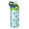 Crab Palms Seashell Bubbles Kids Insulated Water Bottle with Straw Lid, 12oz Stainless Steel Vacuum Tumbler, Leakproof BPA-Free Toddler Cup for School, Boys Girls