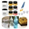 Crackle Paste & Metallic Acrylic Paints Set for Wood/Canvas/Furniture