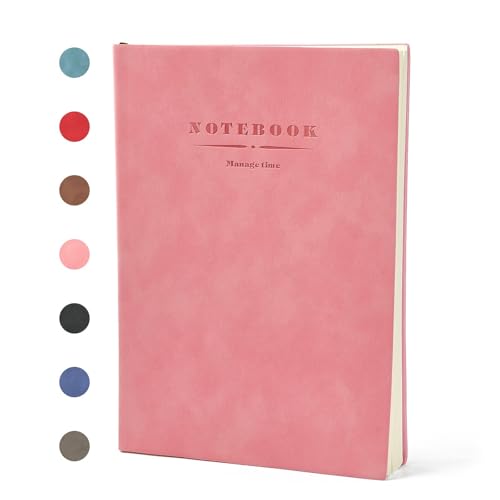 Craftdady Leather Soft Cover Journal Notebook 1 PCS 300 Pages Pink Notebooks for Work Journal for Men Women 11.34"x8.35" Thick Paper Journals for Writing School Home Office Essentials