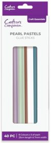 Crafter's Companion 7mm Glue Stick Pearl Pastels - Pack of 40-8 Colours Included