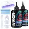 CRAFT RESIN UV Resin Kit with Light - 36W 22 LED Big Lamp and 200g Hard Type Low Viscosity UV Epoxy Resin, Crystal Clear & Non-Yellowing - Starter Kit for Jewelry Making, DIY Crafts
