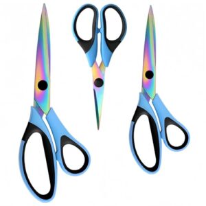 Craft Scissors All Purpose Heavy-duty,3 Pack, Blue Black
