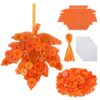 CraftyDream 12 Set Fall Leaves Craft Kit with Cardboard and Buttons Fall Halloween Ornament Autumn Craft Hanging Decoration for Autumn Party Favor DIY Home Activities