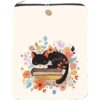CRASPIRE Cat Book Cover Button Book Sleeve 11.4 x 9.4 Inch Polyester Cloth Waterproof Washable Flower Animal Notebook Paperback Bag Protector with Zipper for Hardcover Bookish Birthday Graduation Gift