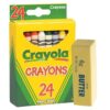 Crayola Assorted Color Crayons 24 pk – Crayola Crayons – Art Supplies – Travel Toys for Coloring Books for Kids Ages 4-8 with Squishy