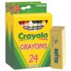 Crayola Assorted Color Crayons 24 pk (Pack of 2) – Crayola Crayons – Art Supplies – Travel Toys and Toddler for Coloring Books for Kids Ages 4-8 with Squishy