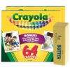 Crayola Assorted Color Crayons 64 pk (Pack of 2) – Crayola Crayons – Art Supplies – Travel Toys and Coloring Books for Kids Ages 4-8 with Squishy