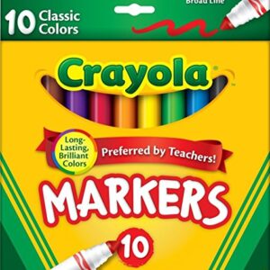 Crayola Broad Line Markers, Classic Colors 10 Each (Pack of 3)