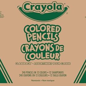 Crayola Colored Pencils Classpack (240ct), Teacher Must Haves, Classroom Essentials, Bulk Colored Pencils for Kids, 12 Colors, Back to for School Coloring Supplies