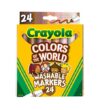 Crayola Colors of The World Markers (24 Count), Cute School Supplies, Teacher Must Haves, Skin Tone Markers for Kids